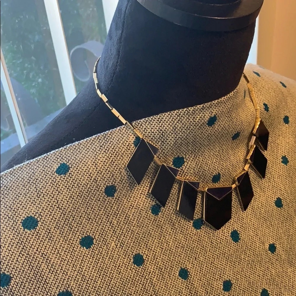 Unique necklace gold/black/bluish-purple - Picture 3 of 7
